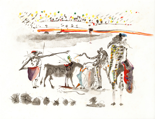Salvador Dalí, ‘Surrealistic Bullfight The Parrots ’, Winn Slavin Fine Art