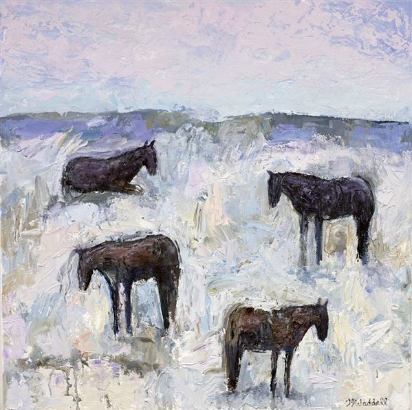 Theodore Waddell, ‘Winter Horses #10’, 2018, Painting, Oil and encaustic on canvas, Gerald Peters Gallery