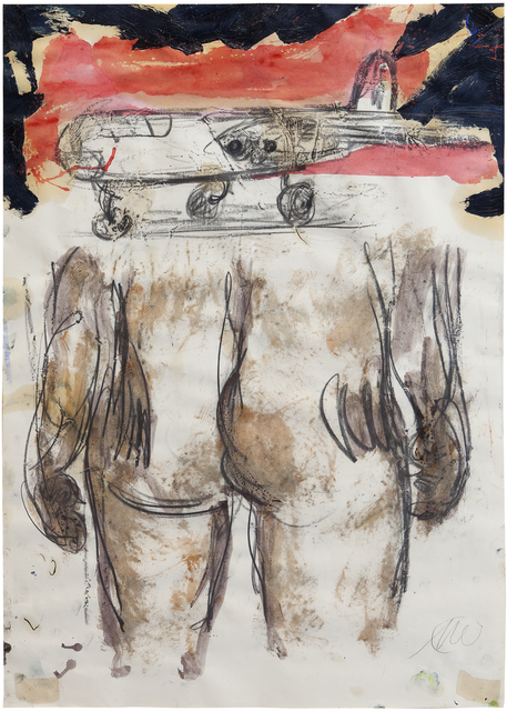 Markus Lüpertz, ‘Ohne Titel - Rückenakt (Untitled - Nude from behind)’, 2005, Drawing, Collage or other Work on Paper, Gouache, acrylic and charcoal on paper, Jahn und Jahn