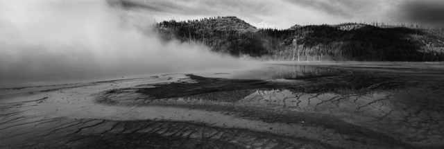 Cody S. Brothers, ‘Black & White Panoramic Photography: 'Prism Pool #1- Yellowstone'’, 2018, Ivy Brown Gallery