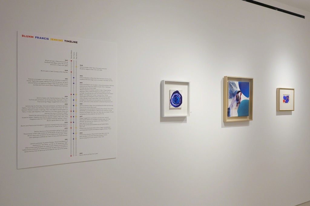 Installation view - "Between Tachisme and Abstract Expressionism: Bluhm, Francis, Jenkins" Installation view - "Between Tachisme and Abstract Expressionism: Bluhm, Francis, Jenkins"