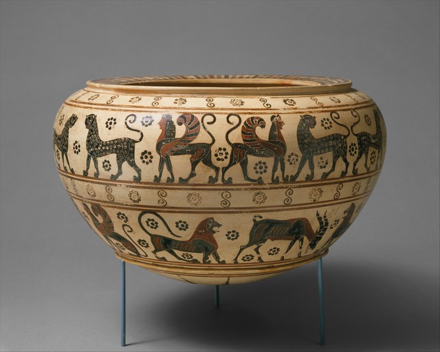 Attributed to the Polyteleia Painter, ‘Terracotta dinos (mixing bowl)’, ca. 630–615 B.C., The Metropolitan Museum of Art