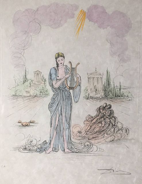 Salvador Dalí, ‘Erato (Deesee de la Poesie Lyrique) (Erato (Goddess of Lyric Poetry))’, 1971, Print, Color engraving on woven Japon paper, Baterbys