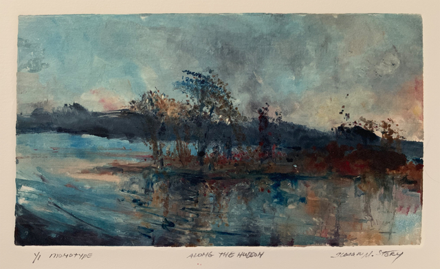 Susan M Story, ‘Along The Hudson’, 2019, Print, Oil Monotype, The Galleries at Salmagundi