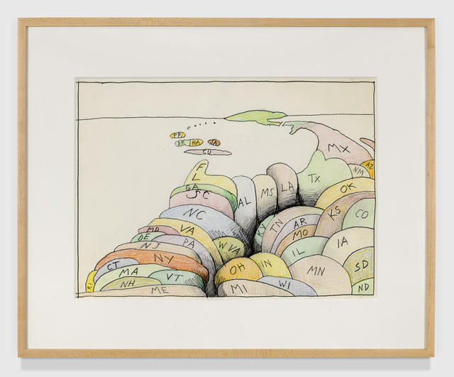 Saul Steinberg, ‘untitled’, 1986-1990, Drawing, Collage or other Work on Paper, Felt marker, crayon, pencil with erasures, TOTAH
