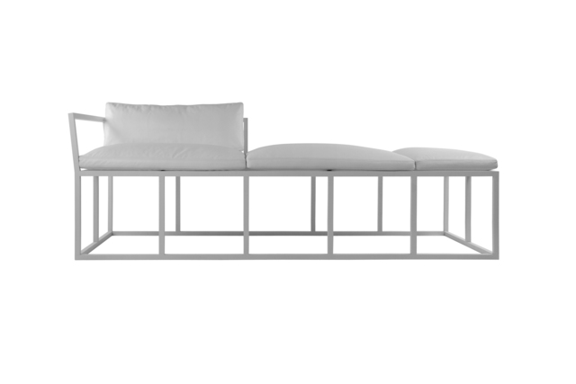 Jonathan Nesci, ‘Sol Daybed’, 2010, Design/Decorative Art, Powder Coated Aluminum Bar, Perforated Steel Sheet, Spinneybeck Leather, Volume Gallery