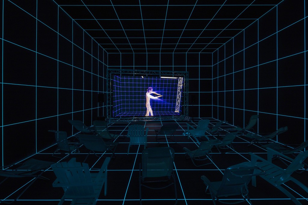 Hito Steyerl, Factory of the Sun, 2015. Installation view from Kunsthal Charlottenborg, 2016. Courtesy of the Artist and Andrew Kreps Gallery, New York. Photography by Anders Sune Berg. Hito Steyerl, Factory of the Sun, 2015. Installation view from Kunsthal Charlottenborg, 2016. Courtesy of the Artist and Andrew Kreps Gallery, New York. Photography by Anders Sune Berg.