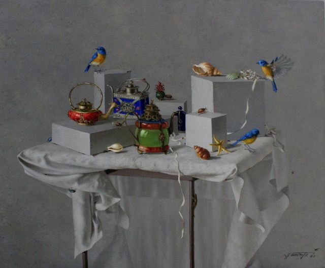 Tatyana Palchuk, ‘Still Life with Chinese Tibet Teapots’, 2020, Painting, Oil on linen, Alessandro Berni Gallery