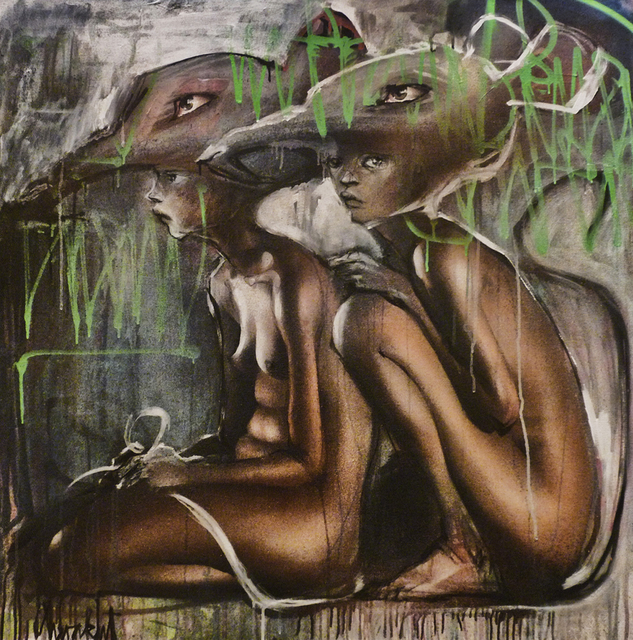 Herakut, ‘Disguised Well’, 2008, Mixed Media, Mixed media on canvas, Tate Ward Auctions