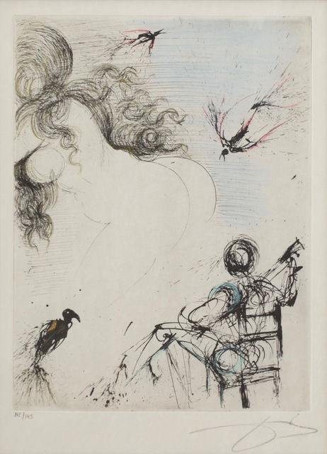 Salvador Dalí, ‘Femme au Perroquet (Woman with parrot; from Peomes Secrets by Apollinaire)’, 1967, Rachael Cozad Fine Art