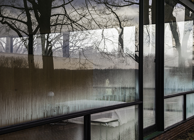 Richard Barnes, ‘Condensation From Exterior Looking In, Glass House’, 2014, Photography, Archival inkjet print mounted to archival substrate, framed in black with UltraVue70, Bau-Xi Gallery