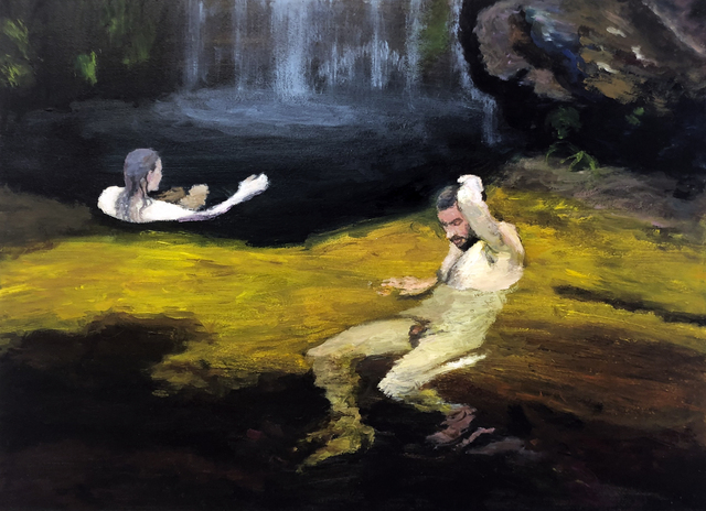 Clare Menck, ‘Waterfall encounter ’, 2019, Painting, Oil on panel, 99 Loop Gallery