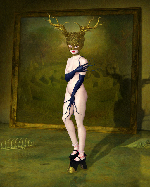Ray Caesar, ‘Minotaur Study’, Painting, One of a Kind Digital Ultrachrome Print and Acrylic Paint Single Varnished on Board, Dorothy Circus Gallery