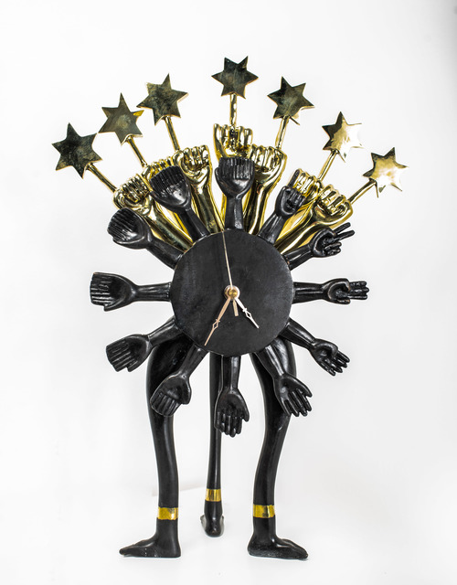 Pedro Friedeberg, ‘Cronómetro Cabalístico Quiromántico en negro’, 2019, Sculpture, Bronze and gold leaf, MAIA Contemporary