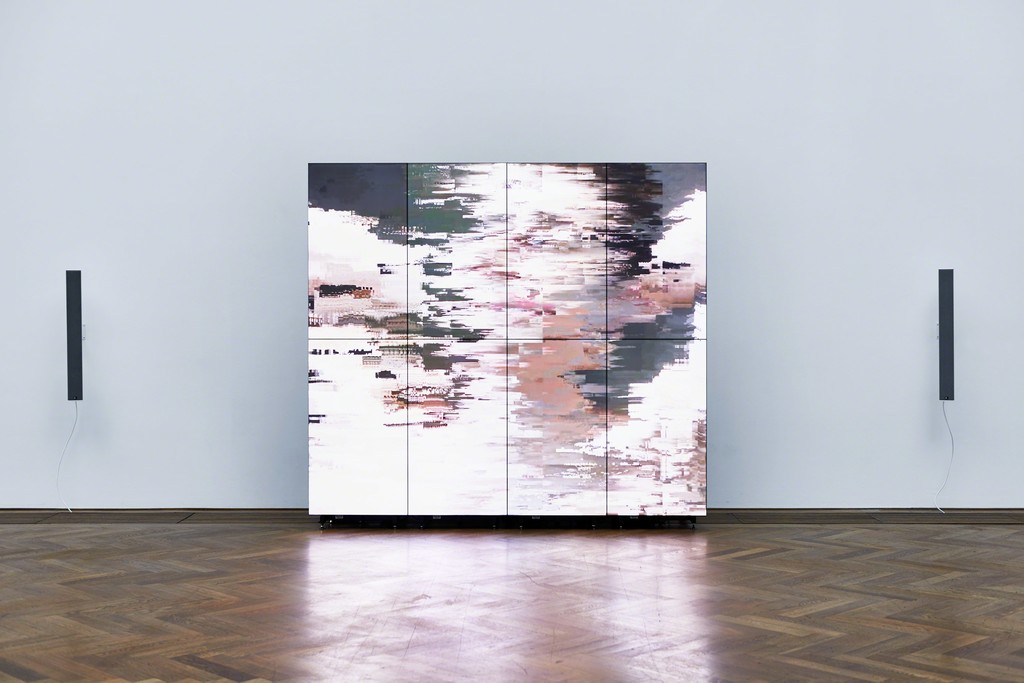 Shahryar Nashat, installation view, "The Cold Horizontals," view on, "Image Is an Orphan," 2017, Kunsthalle Basel, 2017. Photo: Philipp Hänger / Kunsthalle Basel Shahryar Nashat, installation view, "The Cold Horizontals," view on, "Image Is an Orphan," 2017, Kunsthalle Basel, 2017. Photo: Philipp Hänger / Kunsthalle Basel