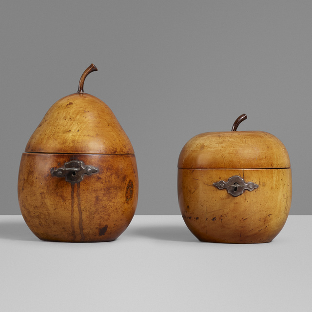 ‘Tea caddies, set of two’, c. 1790, Design/Decorative Art, Carved fruitwood, steel, Rago/Wright