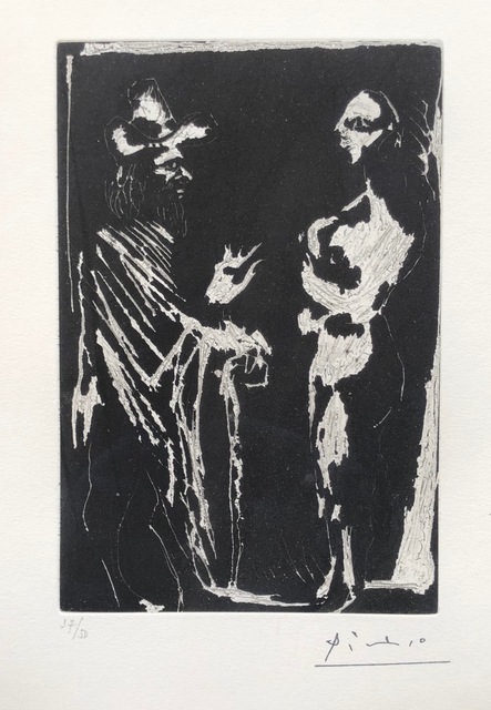 Pablo Picasso, ‘Sur le seuil. Homme discutant avec sa fille’, 1971, Blanca Soto Arte