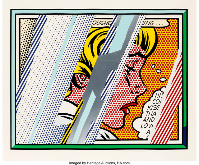 Roy Lichtenstein, ‘Reflections on Girl (from Reflections Series)’, 1990, Print, Lithograph, screenprint, relief, and metalized PVC collage with embossing, Heritage Auctions