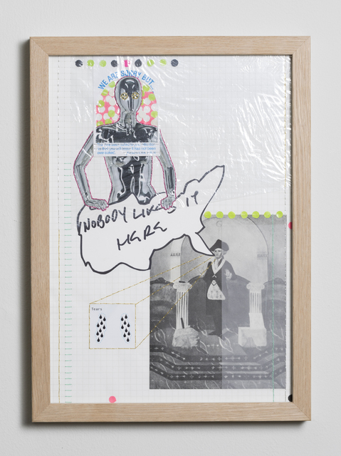 Matt Damhave, ‘Untitled (Nobody Likes It Here)’, 2018, Mixed Media, Ink, thread, plastic and paper, V1 Gallery
