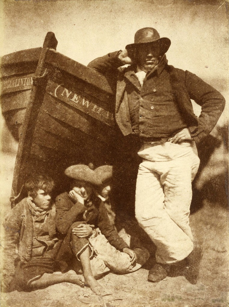 D.O. Hill and Robert Adamson. Sandy Linton, his boat and his bairns, New Haven, 1845, Salt print from a calotype negative, 7 5/8 x 5 3/4 inches. Collection of Michael Mattis and Judy Hochberg. D.O. Hill and Robert Adamson. Sandy Linton, his boat and his bairns, New Haven, 1845, Salt print from a calotype negative, 7 5/8 x 5 3/4 inches. Collection of Michael Mattis and Judy Hochberg.