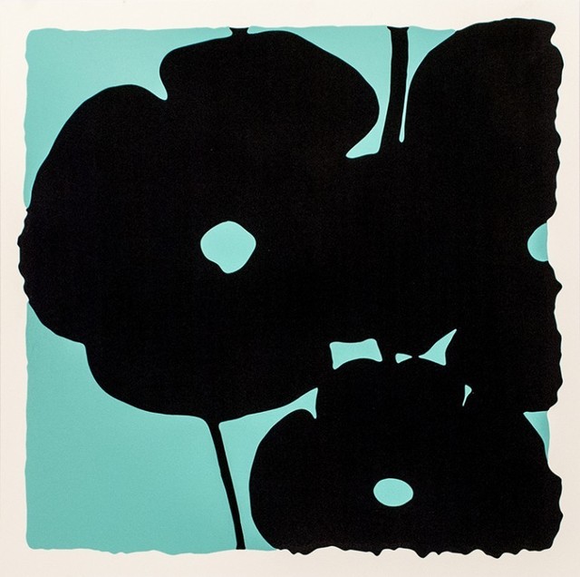 Donald Sultan, ‘Reversal Poppies - Aqua and Black’, 2015, Haw Contemporary