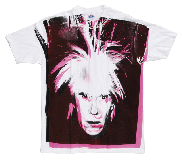 Andy Warhol, ‘Self-Portrait with Fright Wig’, 1986, Mixed Media, Screenprint on a t-shirt, Christie's Warhol Sale