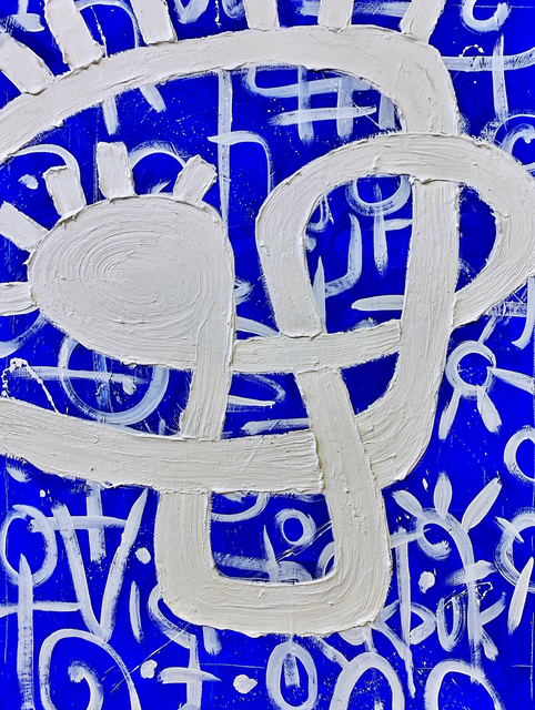 Victor Ekpuk, ‘Composition in Blue 2 ’, 2019, Aicon Gallery