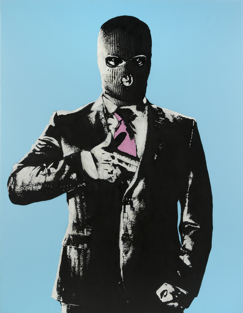 DOT DOT DOT, ‘Handgun (Blue)’, Painting, Aerosol stencil on canvas, Julien's Auctions