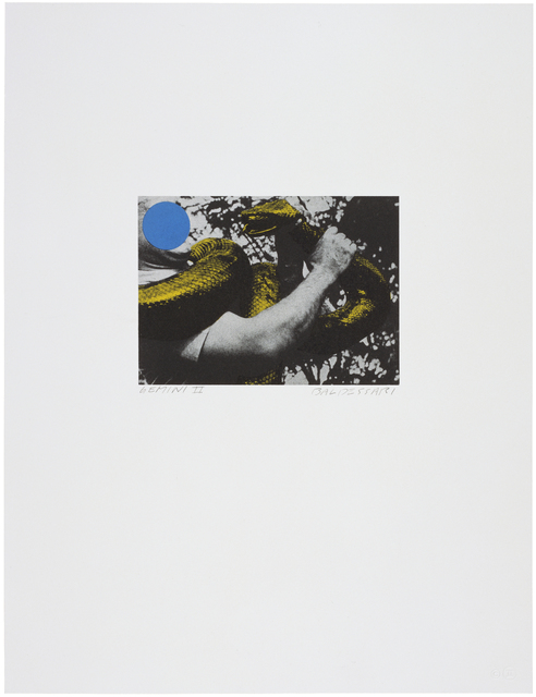 John Baldessari, ‘Man with Snake (Blue and Yellow)’, 1990, Print, 3-color lithograph, Gemini G.E.L. at Joni Moisant Weyl