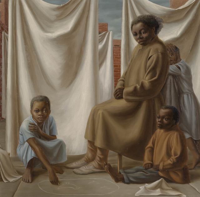 George Tooker, ‘Laundress’, 1952, Painting, Oil on Masonite, Doyle