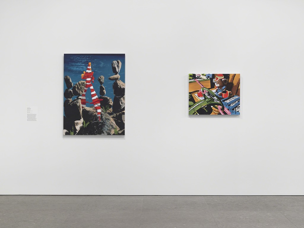 Installation view of Flatlands (Whitney Museum of American Art, NY, January 14 – April 18, 2016). From
left to right: Jamian Juliano-Villani, The Snitch, 2015-2016 (E.2015.0907); Jamian Juliano-Villani, Billy Buckled Up, 2016 (E.2015.0909). Photography by Ronald Amstutz. Installation view of Flatlands (Whitney Museum of American Art, NY, January 14 – April 18, 2016). From
left to right: Jamian Juliano-Villani, The Snitch, 2015-2016 (E.2015.0907); Jamian Juliano-Villani, Billy Buckled Up, 2016 (E.2015.0909). Photography by Ronald Amstutz.