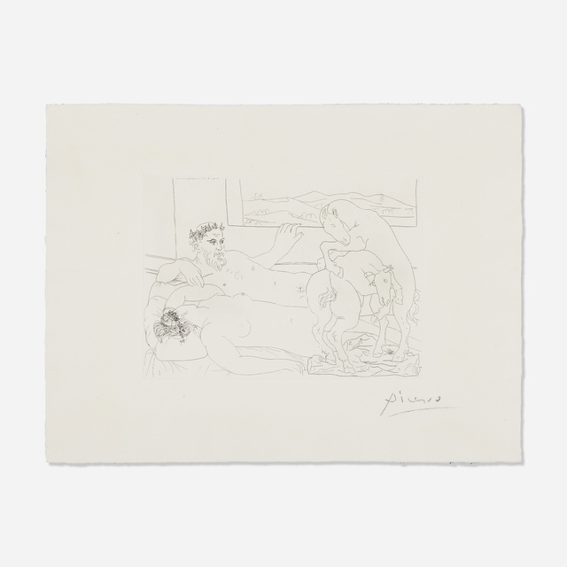 Pablo Picasso, ‘Le Repos du Sculpteur III from La Suite Vollard’, 1933, Print, Etching on Montval with Vollard watermark, Rago/Wright