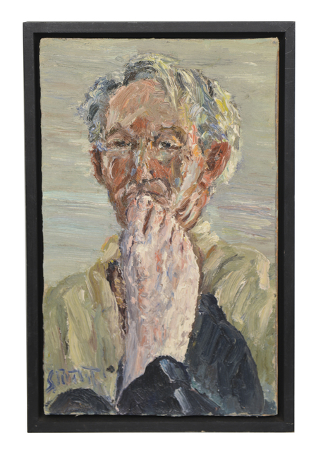 Samuel Rothbort, ‘Self Portrait - Head and Feet’, ca. 1955, Painting, Oil on canvas, FRED.GIAMPIETRO Gallery