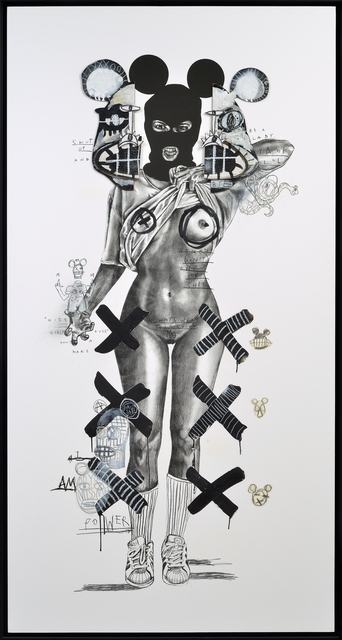 MissMe, ‘Shut up and be a lady’, 2019, Mixed Media, Mixed media on panel, framed, Galerie C.O.A