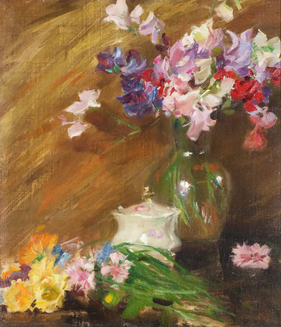 Irving Ramsey Wiles, ‘Still Life with Bouquet and Sugar Bowl’, Early 20th century, Painting, Oil on canvas, Questroyal Fine Art