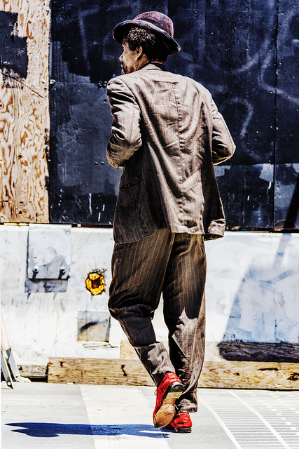 Mitchell Funk, ‘Mr. Red Shoes in the Tenderloin’, 2019 , Photography, Inkjet Archival Print, Robert Funk Fine Art
