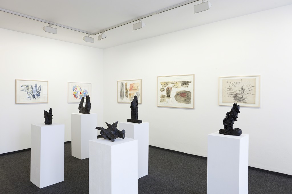 Installation view, Interim 2016 / 2017, drawings by Karel Appel and Per Kirkeby, sculptures by Michael Croissant and Per Kirkeby Installation view, Interim 2016 / 2017, drawings by Karel Appel and Per Kirkeby, sculptures by Michael Croissant and Per Kirkeby