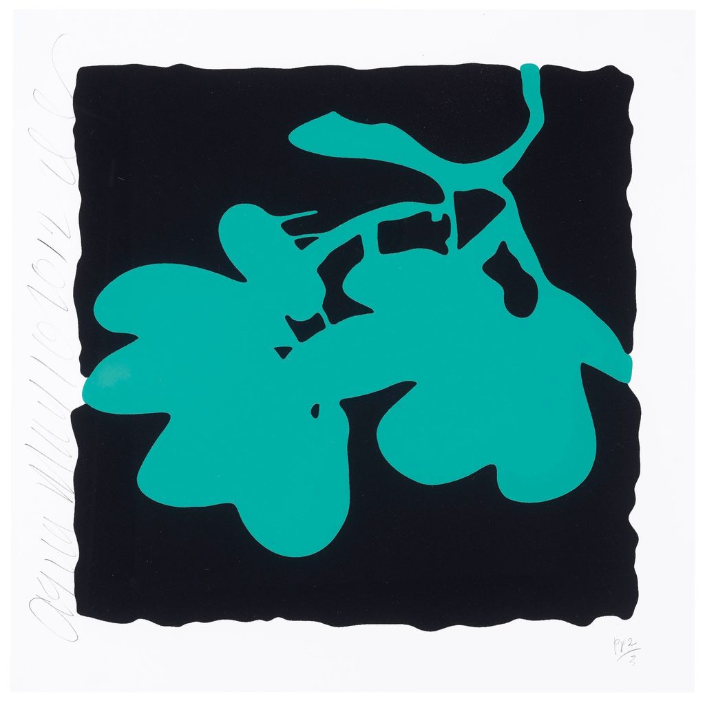 Donald Sultan - Aqua, May 10, 2012, from Lantern Flowers