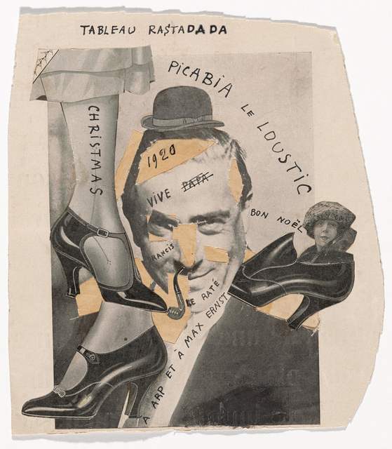 Francis Picabia, ‘Tableau Rastadada (Rastadada Painting)’, 1920, Cut‑and‑pasted printed paper on paper with ink, The Museum of Modern Art