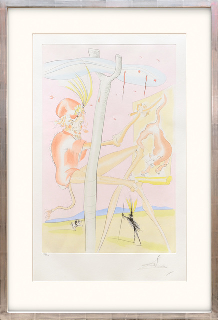 Salvador Dalí, ‘Le Singe et le Léopard. (The Monkey and the Leopard.)’, 1974, Print, Drypoint etching on Arches paper with hand colouring by pochoir, Peter Harrington Gallery