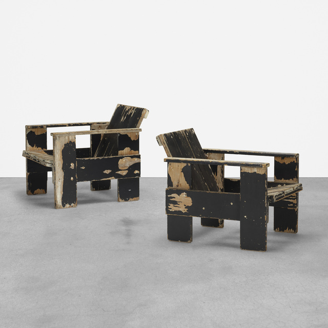 Gerrit Thomas Rietveld Crate Chairs Pair 1935 Artsy