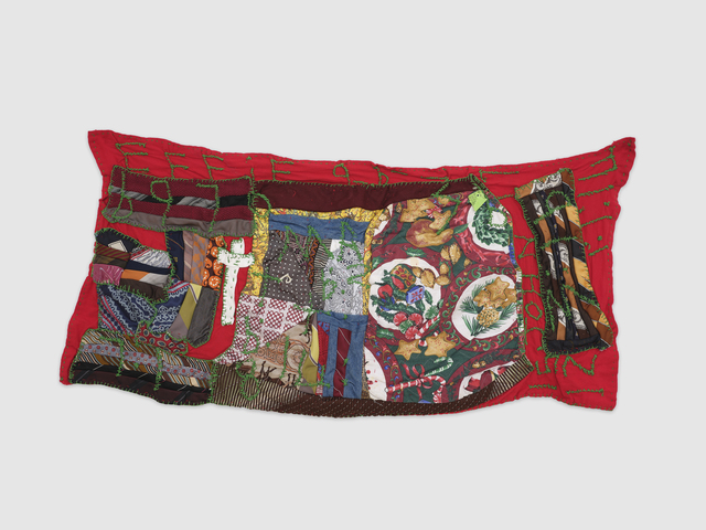 Rosie Lee Tompkins, ‘Untitled’, nd, Textile Arts, Polyester mens' ties, cotton fabric, denim, Polyester Christmas print, cotton thread, Anthony Meier Fine Arts