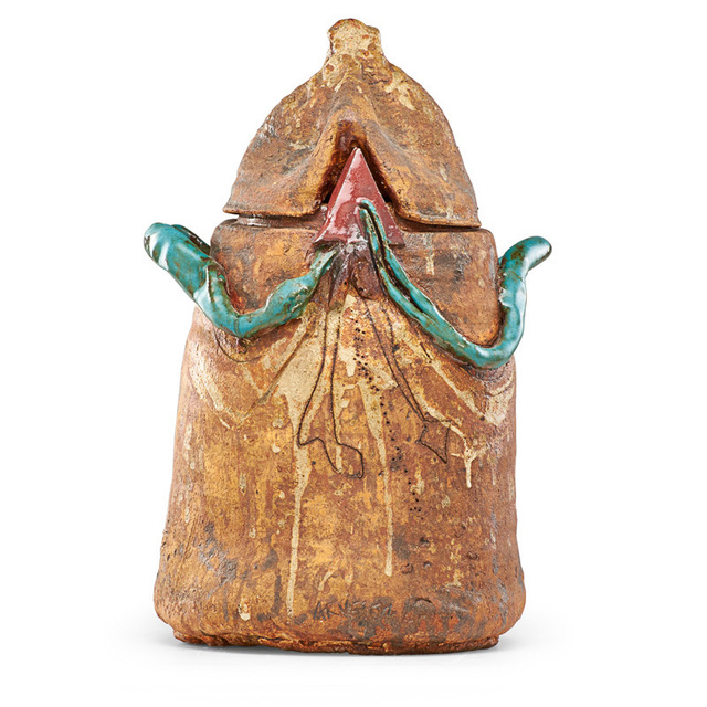 Robert Arneson, ‘Large untitled covered jar (Green Coil and Red Triangle), California’, 1964, Rago/Wright