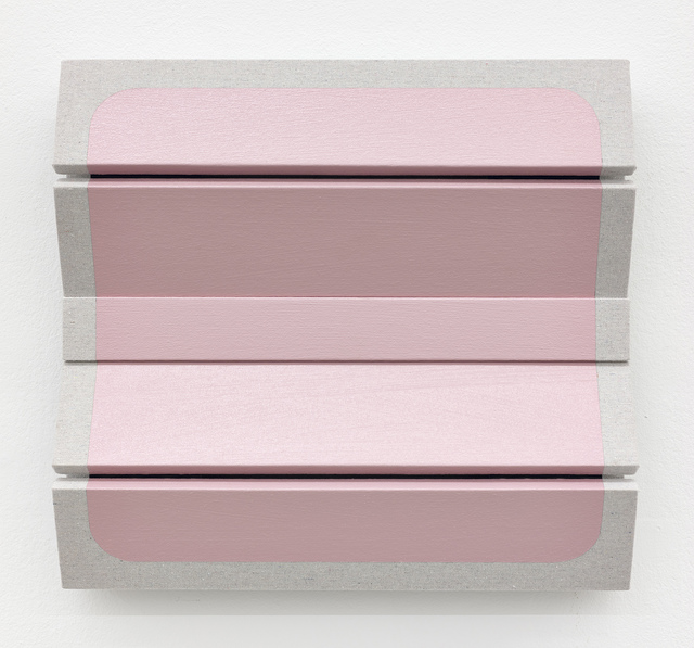 Robert William Moreland, ‘Untitled Blunt Pink Square’, 2020, Painting, Drop cloth on wooden panel with acrylic paint, tacks and leather, The Hole