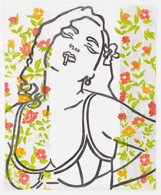 Ghada Amer & Reza Farkhondeh, ‘El Amor de la Rosa Roja’, 2012, Lead, colored pencils and acrylic on paper, KEWENIG