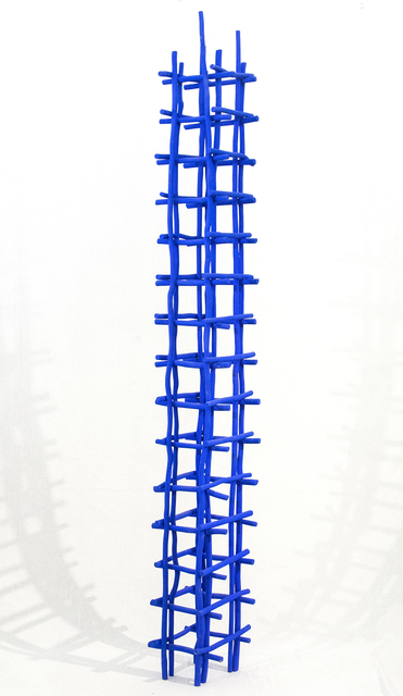 Shayne Dark, ‘Gridlock Series Blue Column’, 2008, Sculpture, Ironwood, pigment, Oeno Gallery