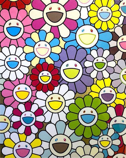 Takashi Murakami, ‘A Little Flower Painting: Yellow, White and Purple Flowers’, 2018, Vogtle Contemporary
