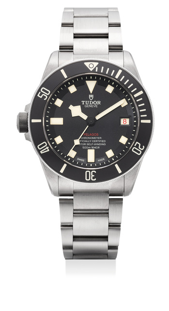 Tudor, ‘A fine titanium and stainless steel diver’s wristwatch with center seconds, date, left-handed crown, bracelet, guarantee and box’, Circa 2018, Phillips