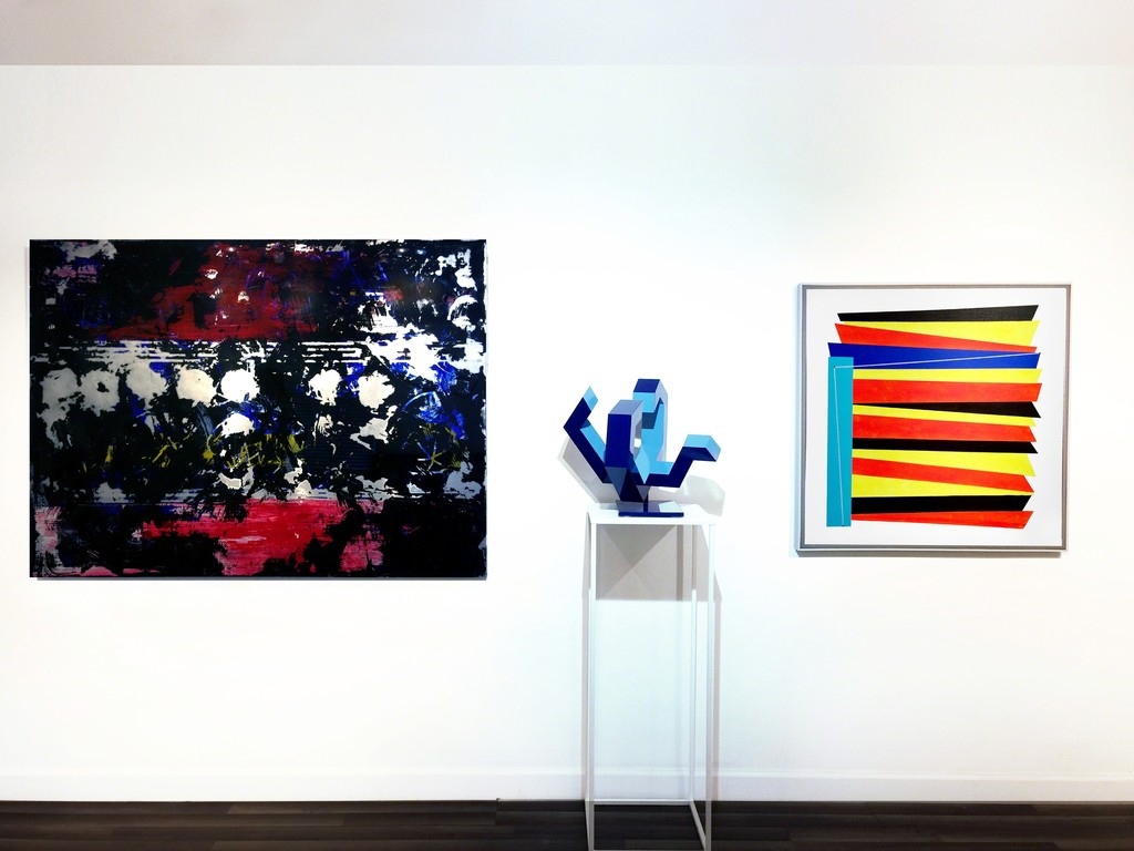 Works by Jorge Enrique (L & C) and Luis Cruz Azaceta (R) | "Shifting States", installation view at Waltman Ortega Fine Art, Miami Works by Jorge Enrique (L & C) and Luis Cruz Azaceta (R) | "Shifting States", installation view at Waltman Ortega Fine Art, Miami