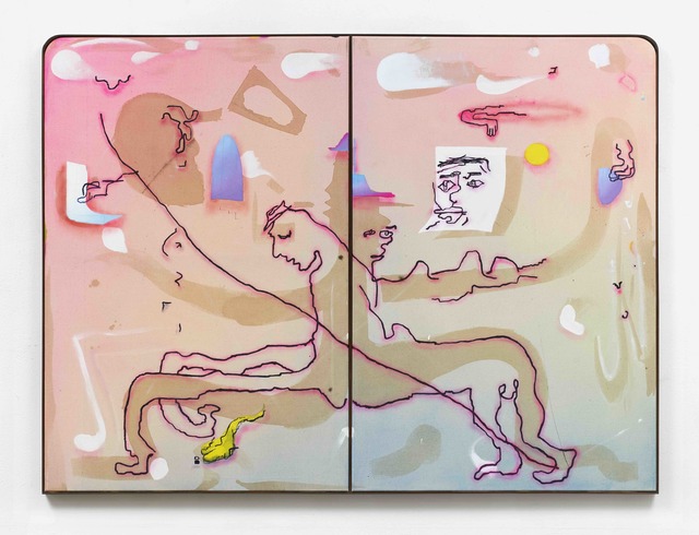 Roy Mordechay, ‘The A4, (Contacts Between the Parties series)’, 2020, Painting, Watercolor, ink, coffee, acrylic, oil, canvas and wood, Nir Altman Galerie
